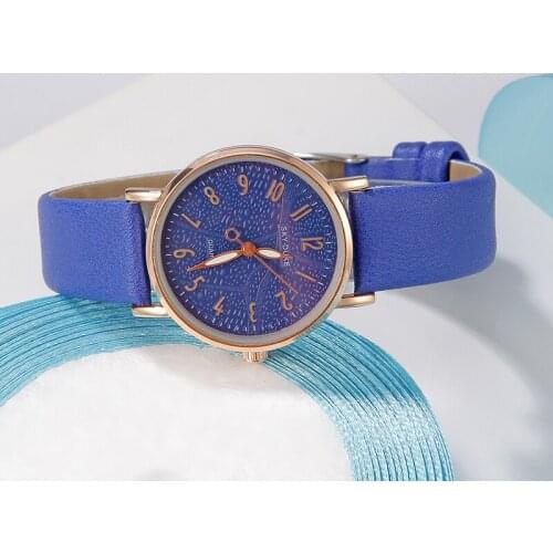 Fashion Womens Simple Watches Brand High Quality Faux Leather Analog Quartz Wrist Watch clock saat Gift