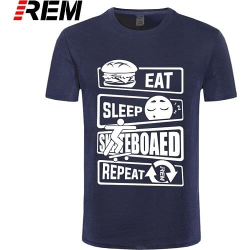 Male Best Selling T Shirt Eat Sleep Skateboard Mens Funny T Shirt Skate Board Boarding BMX Hawkes SKATER Summer Tee Shirt