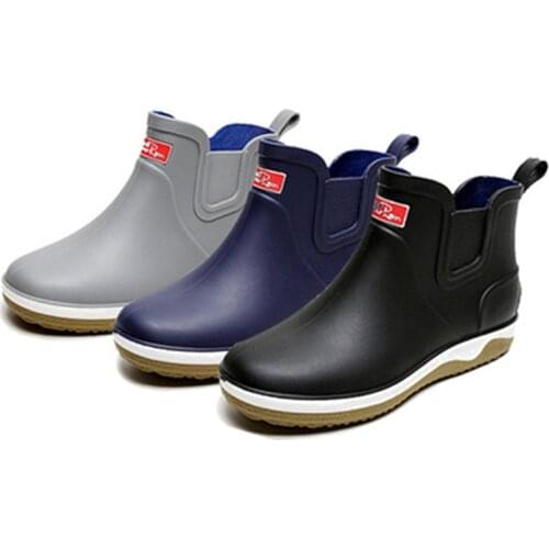 Fly Fishing Shoes Men Non-slip Waterproof Fishing Water Rocky Shoes Short Tube Rain Boots Outdoor Removable Plus Velvet Boots