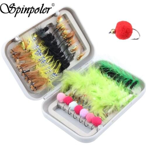 Top Brand 80Pieces Assortment Dry Flies Pack/Set Feather Bait Trout Salmon Fly Hooks Lures Fishing