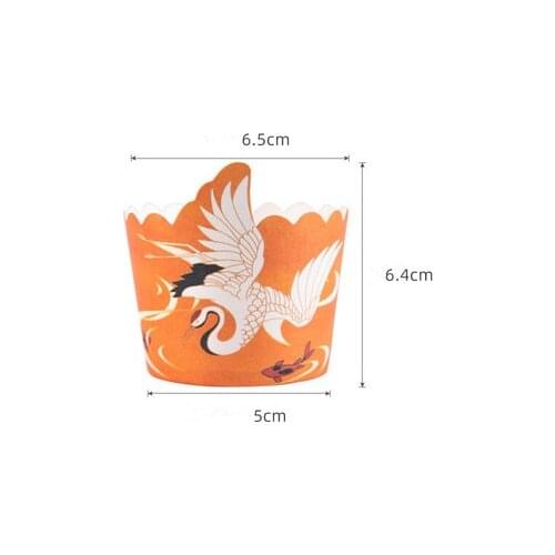 Red crowned crane cupcake cup disposable cake liner party supply favors Chinese style cup wholesale