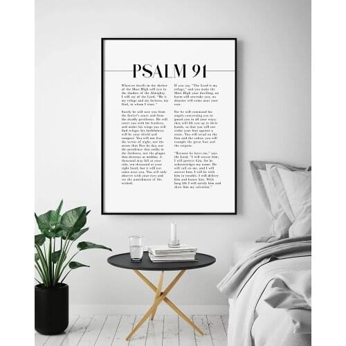He Who Dwells In The Shelter, Psalm 91 Scripture Wall Art, Bible Verse Artwork for Your Christian Home Decor Wall Art Pictures
