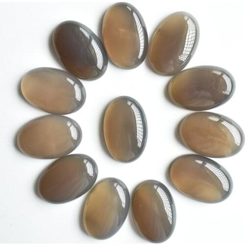 Wholesale 12pcs/lot 2020 fashion hot sell top quality natural grey onyx oval CAB CABOCHON beads 20x30mm Free shipping