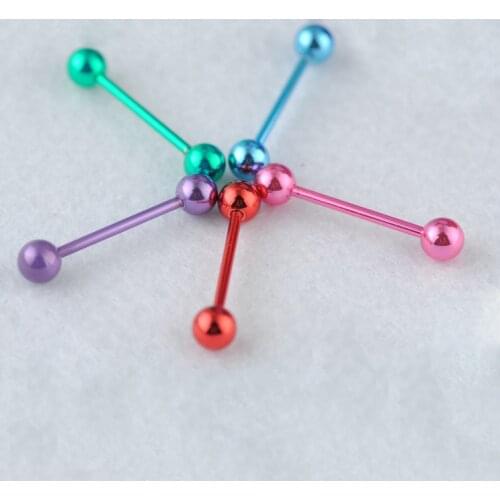 Tongue Piercing 316 Medical Steel Piercing Tongue Rings Bars Girls 14G Tongue Piercing Industrial Barbells Quality Body Ring