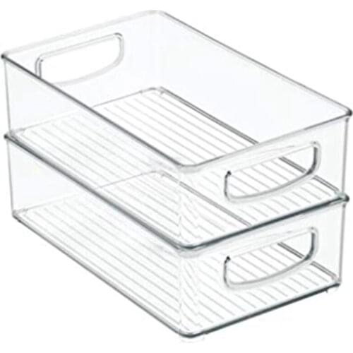 Plastic Kitchen Pantry, Cabinet, Refrigerator Food Storage Organizer Bin Basket with Handles-Organizer for Fruit