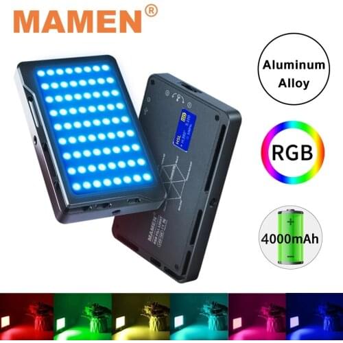 MAMEN Full Color RGB Video Light 1000K-9000K Photographic Lighting 4000 mAh CRI 96+ Lamp For Studio Youtube Vlog Camera Light