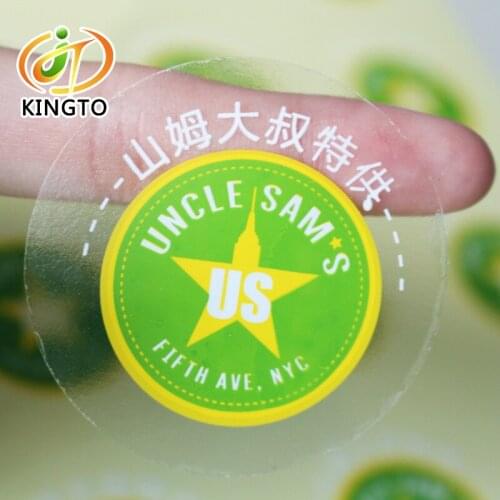 Custom printing round adhesive clear transparent vinyl label sticker