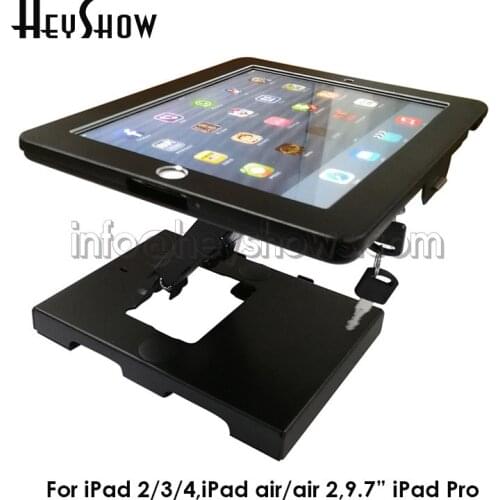Adjustable Tablet IPad Display Stand Holder Desk Enclosure Lockable Tablet PC Table Housing Anti-Theft Mount For IPad 2/3/4 Air