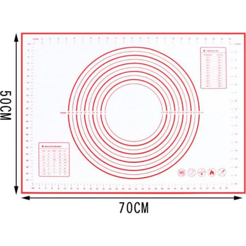 Silicone Non-stick Kneading Mats With Scale Non- Slip Kitchen Pastry Cookie Pizza Cake Baking Pads Oven Bakeware Mat 70*50cm