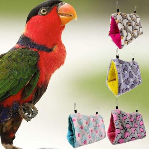 094A Warm Bird Nest House Shed Hut Hanging Hammock Plush Fluffy Birds Finch Cage Hideaway Snuggle Cave Hut for macaw Hamster