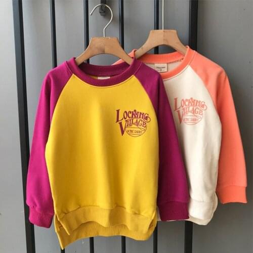 Toddler Baby Hoodies Spring Autumn Kids Casual Loose Print Cotton Sweatshirt For Boys Girls Childrens Color Matching Pullovers