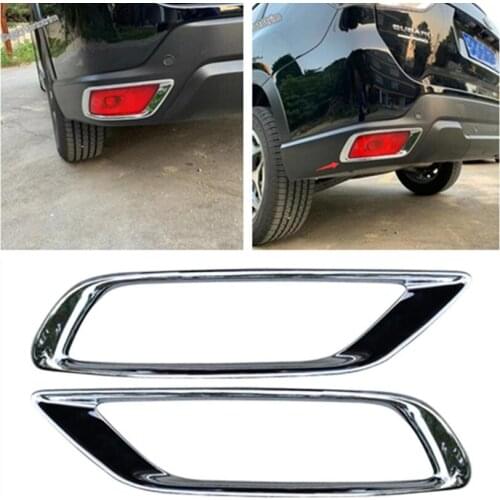 Lapetus Outside Car Rear Fog Lights Lamp Cover Trim Exterior Accessories 2 Piece Fit For Subaru Forester 2019 2020 2021 / ABS