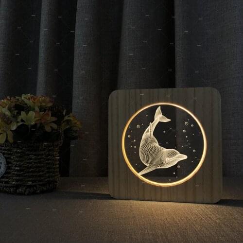 Animal 3D light Arylic LED Lighting Night Light Home Decoration Lamp USB Powered Decorative Nightlight Holiday DropShipping