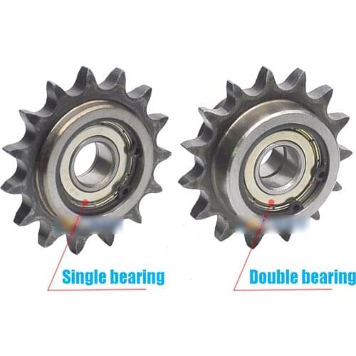 06B 12/13/14/15/16/17/18/20/21T Teeth Pitch 9.525mm 3/8" Bore 5/6/7/8/10/12/15/17mm Bearing Roller Idle Idler Tensioner Sprocket