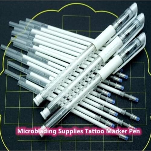 1pc Tattoo Marker Pen Permanent Makeup Accessories White Surgical Skin Pen Eyebrow Design for Eyebrow Scribe Tattoo Supplies