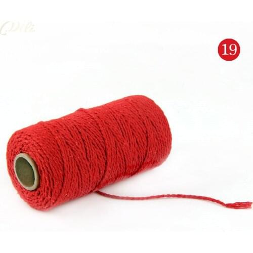 100 meters/roll 2 ply cotton bakers twine string cord red 2mm cotton line for wedding party gift craft package supplies
