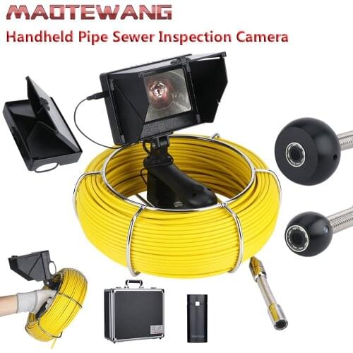 MOUNTAINONE 4.3 inch 17mm Handheld Industrial Pipe Sewer Inspection Video Camera IP68 Waterproof 1000 TVL Camera with 8pcs LED
