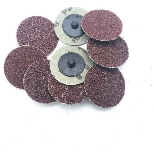 30pcs/set 2'' 50mm Mix Grit 24/36/40/60/80/120 Roloc Abrasive Pad Roll Lock Sanding Discs Type R Roloc Fits for Dremel Abrasive