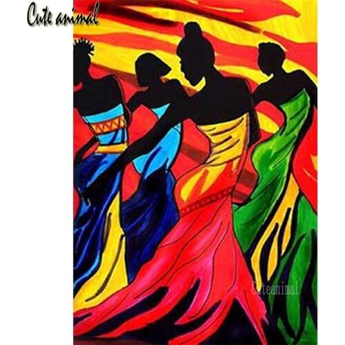 African women dance art diamond embroidery sale 5D diamond painting full square round drill crystal handicrafts rhinestones Gift