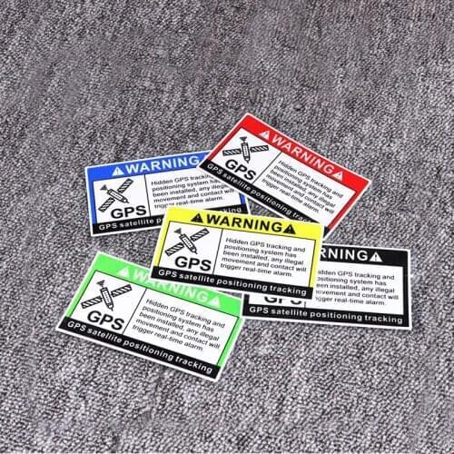 CDCOTN 5pcs /Set Car Decal Warning Sign GPS Satellite Positioning Tracking Anti-theft Stickers Reflective Waterproof Car Sticker