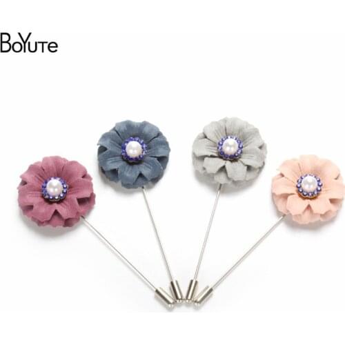 BoYuTe (5 Pieces/Lot) High Quality Mens Suit Wedding Brooch Pins Fashion Design Hand Made Flower Lapel Pins