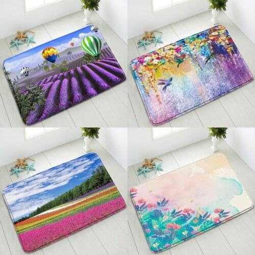 Color Flowers Non-Slip Bath Mat Hot Air Balloon Bird Butterfly Animal Indoor Floor Mat Bedroom Kitchen Doormat Absorbent Carpet