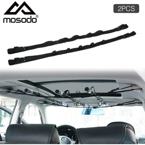 Mosodo Vehicle Fishing Rod Holders Straps Car Mount Storage Rack Belt Portable Pole Rod Carrier Fishing Tool Accessories