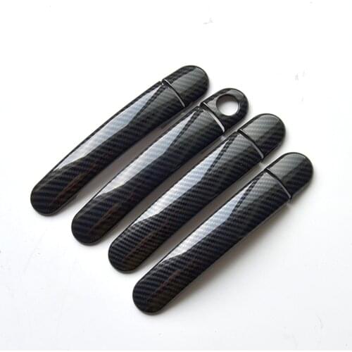 For Seat Leon 2012-2019 Chrome Carbon Fiber Car Door Handle Covers Car Accessories Stickers