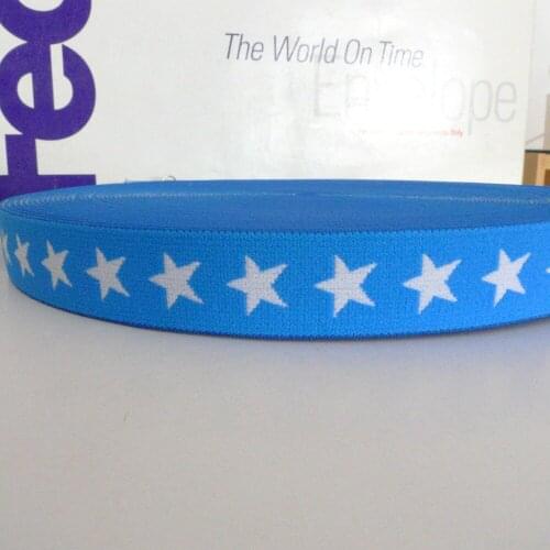 27 Yards 3/4'' 20mm SKY BLUE COLOR Star Print Jacquard Underwear Elastic Tape