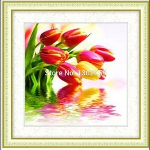 Factory Sale Cross Stitch Kit Needlework Embroidery Romantic Tulip Flower Classical
