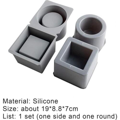 2Pcs Flowerpot Molds DIY Non-stick Silicone Heat-resistant Cement Vase Moulds for Handcraft