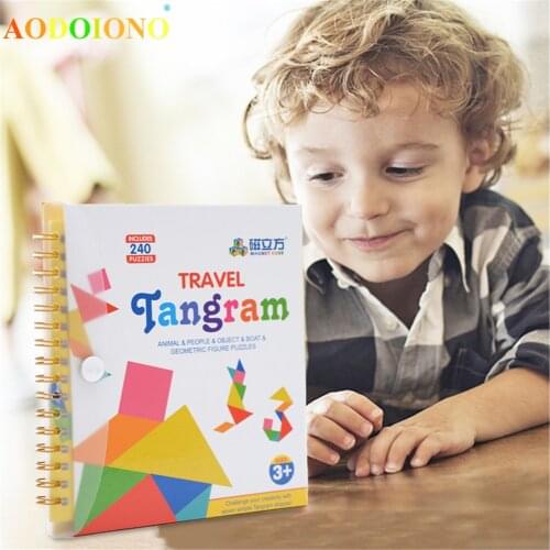 3 Types Magnetic Tangram Puzzle Jigsaw Montessori Educational Toy Puzzles for Children Brain Human Birthday Gifts Iq Kids Toys