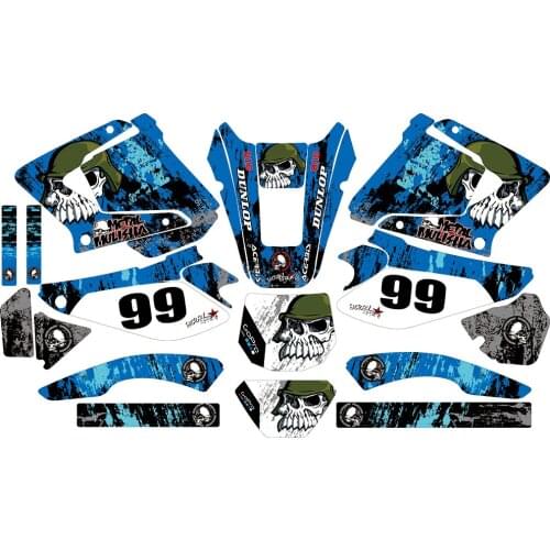 Graphics 3M Custom Motorcross Sticker Motorcycle Decals Graphics Kit for Yamaha LANZA230 2005-2007 & DT125RE/X 2005-2007