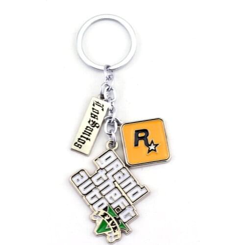 Game PS4 GTA 5 Game keychain Grand Theft Auto 5 Keychains For Men Fans Xbox PC Rockstar For Boy Fans