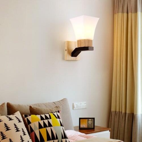 Chinese Single Head Wall Lamp Solid Wood Corridor Wall Lamp Fresh and Comfortable American Pastoral Wall Lamp Wholesale