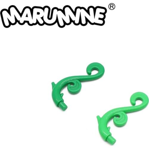 Marumine 28870 Plant Stem Curved With 2 Thorms And Swirls Model Kit MOC Bricks Buildings Garden Tree Bonsai Children DIY Toys
