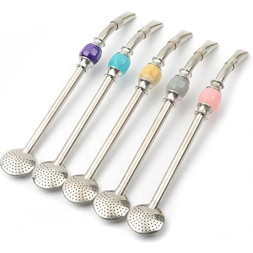 Reusable Yerba Mate Straw Bombilla Filter 1 Brush 304 Stainless Steel Drinking Straw For Mate Tea Accessories 1pcs