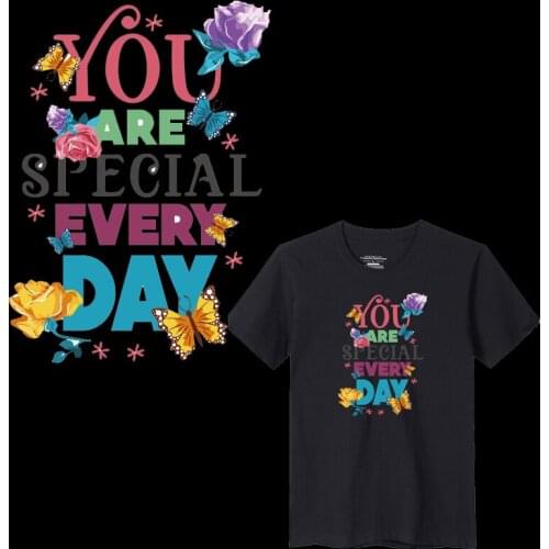 Fashion Letter You are Special Iron on Patches Heat Transfer Stickers Boy DIY T-shirt Badges Clothing Decor Press Printing