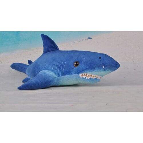Cartoon shark plush toy about 55cm dark blue shark doll birthday gift b0349