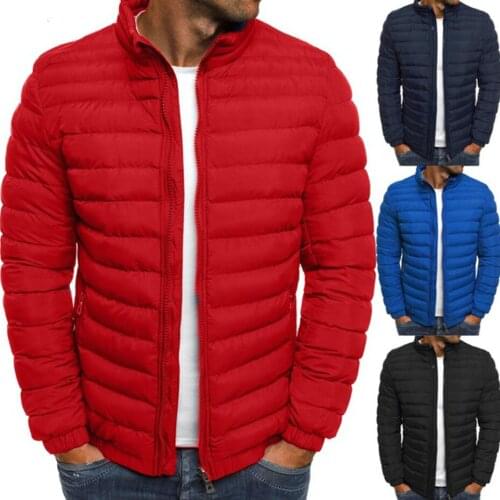 ZOGAA Mens Parka Jacket Winter Coat Men Cotton Puffer Jacket Solid Plus Size Overcoat Zipper Streetwear Casual Jacket Men
