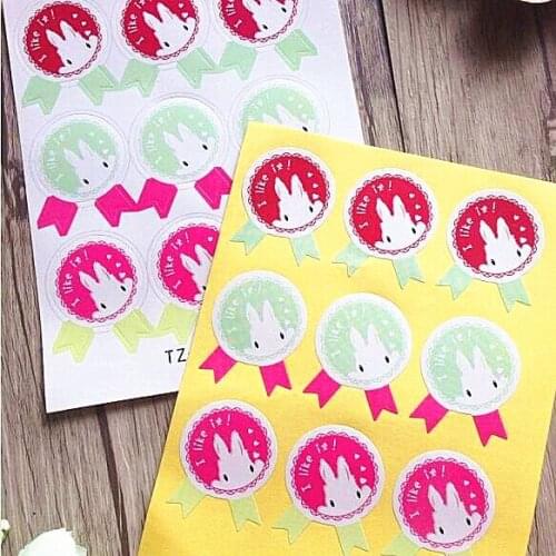 90PCS Rabbit baking seal Sticker for Handmade Products Gift sealing sticker Students' Christmas DIY packaging label