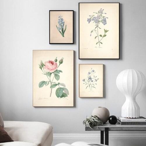 Flower Landscape Wall Art Canvas Painting Modern Nordic Plant Flower Green Leaf Decorative Painting Suitable for Home Art Decor