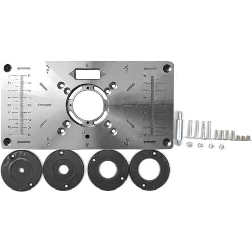 JFBL Hot Router Table Insert Plate Woodworking Benches Table Saws for Multifunctional Wood Plate Machine Engraving 4 Rings Tool