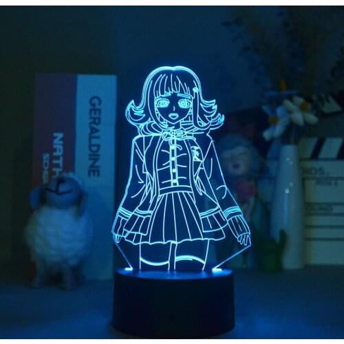 Bedroom 3D Light Desk LED Nightlight USB Danganronpa Chiaki Nanami Night Lamp Bluetooth Base Home Decor Birthday Gift Fans