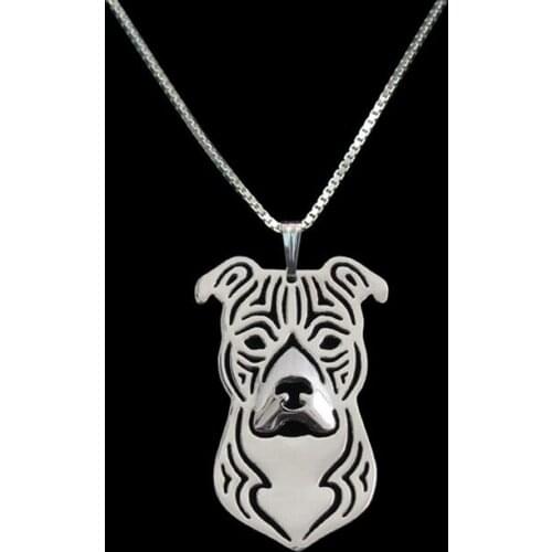 New trendy Hollow Pet Jewelry American Staffordshire Terrier Pendant women Necklace fashion hot selling christmas gift