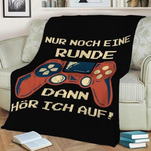 Nur noch eine Runde Gamer Throw Blanket Print on Sherpa Blankets Soft for Sofa Customized DIY Plush Thin Quilt