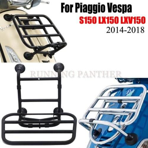 Motorcycle Front Luggage Rack Chrome/BLACK For Piaggio Vespa S150 LX150 LXV150 2014-2018