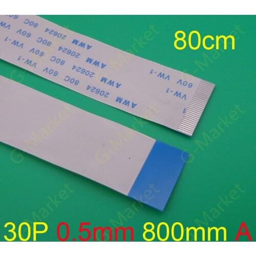 1-100pcs FFC FPC flat flexible cable 0.5mm pitch 30 PIN 30pin Forward Length 800mm Ribbon Flex Cable 30P AWM 20624 80C 60V VW-1