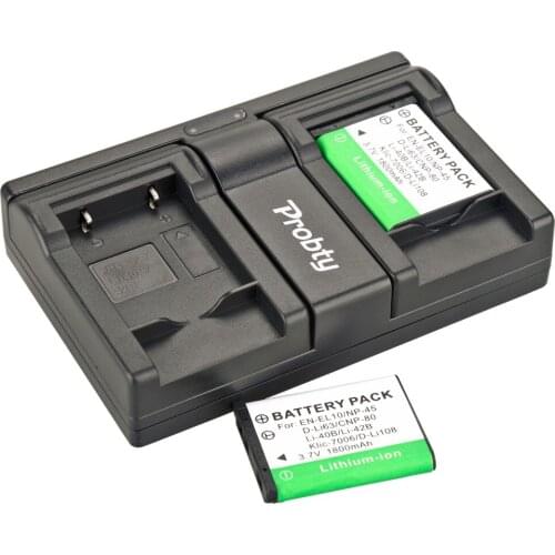 PROBTY 2pcs Li-40B Li 40B Camera Battery + USB Dual Charger For Olympus Stylus 770 790 795 850 U710 FE230 FE340 FE290 FE360