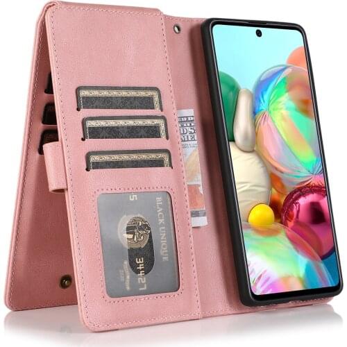 Luxury Zipper Leather Wallet Case For Samsung Galaxy A52 A72 A51 A71 5G A32 A42 A12 A21S A31 A50 Case Flip Credit Card Holder